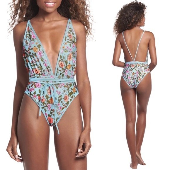 NWT Maaji Reversible Convertible Strap One-Piece Floral Swimsuit Size Medium NEW - Picture 9 of 14